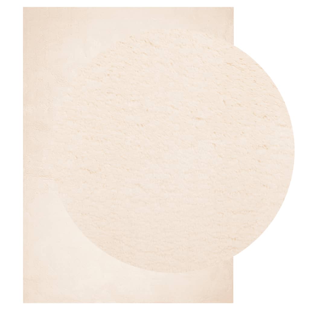 Rug HUARTE Short Pile Soft and Washable Beige 140x200 cm