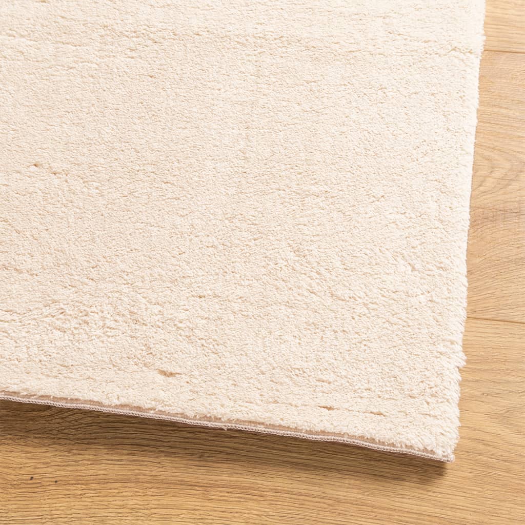 Rug HUARTE Short Pile Soft and Washable Beige 140x200 cm