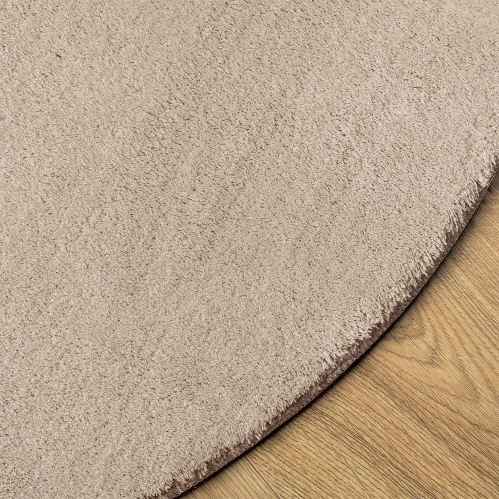 Rug HUARTE Short Pile Soft and Washable Sand Ø 100 cm