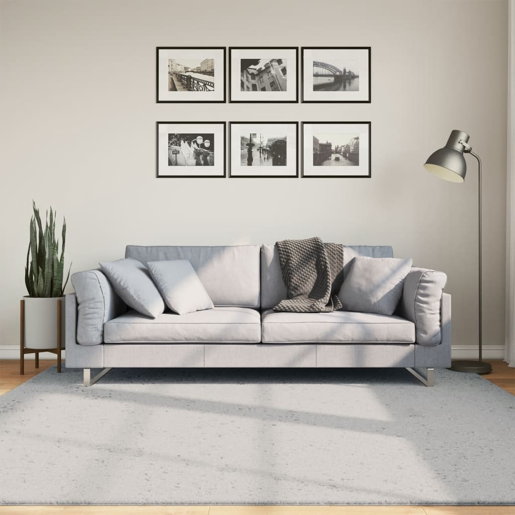 Rug HUARTE Short Pile Soft and Washable Grey 200x200 cm