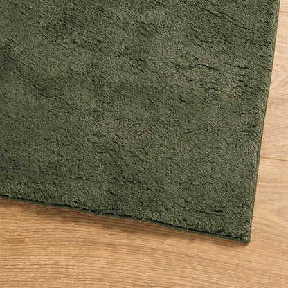 Rug HUARTE Short Pile Soft and Washable Forest Green 120x120 cm