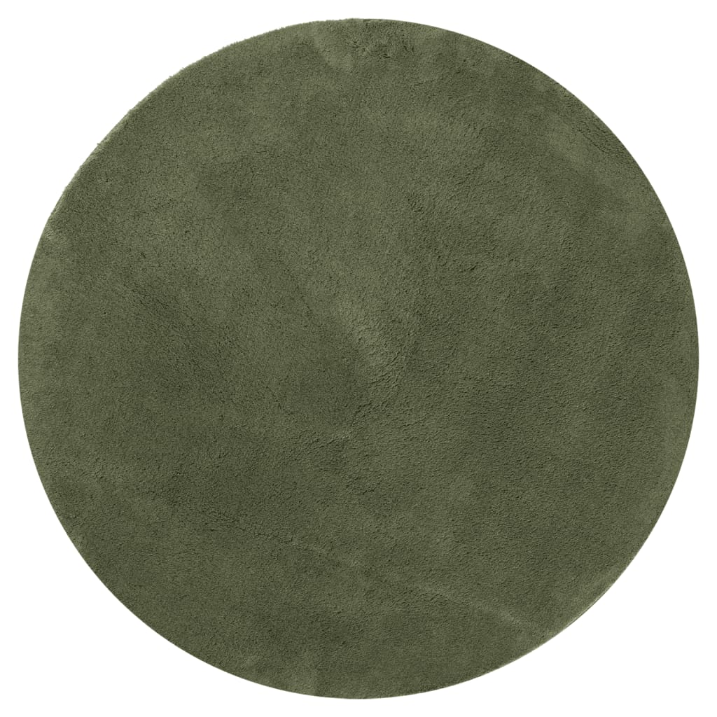 Rug HUARTE Short Pile Soft and Washable Forest Green Ø 80 cm