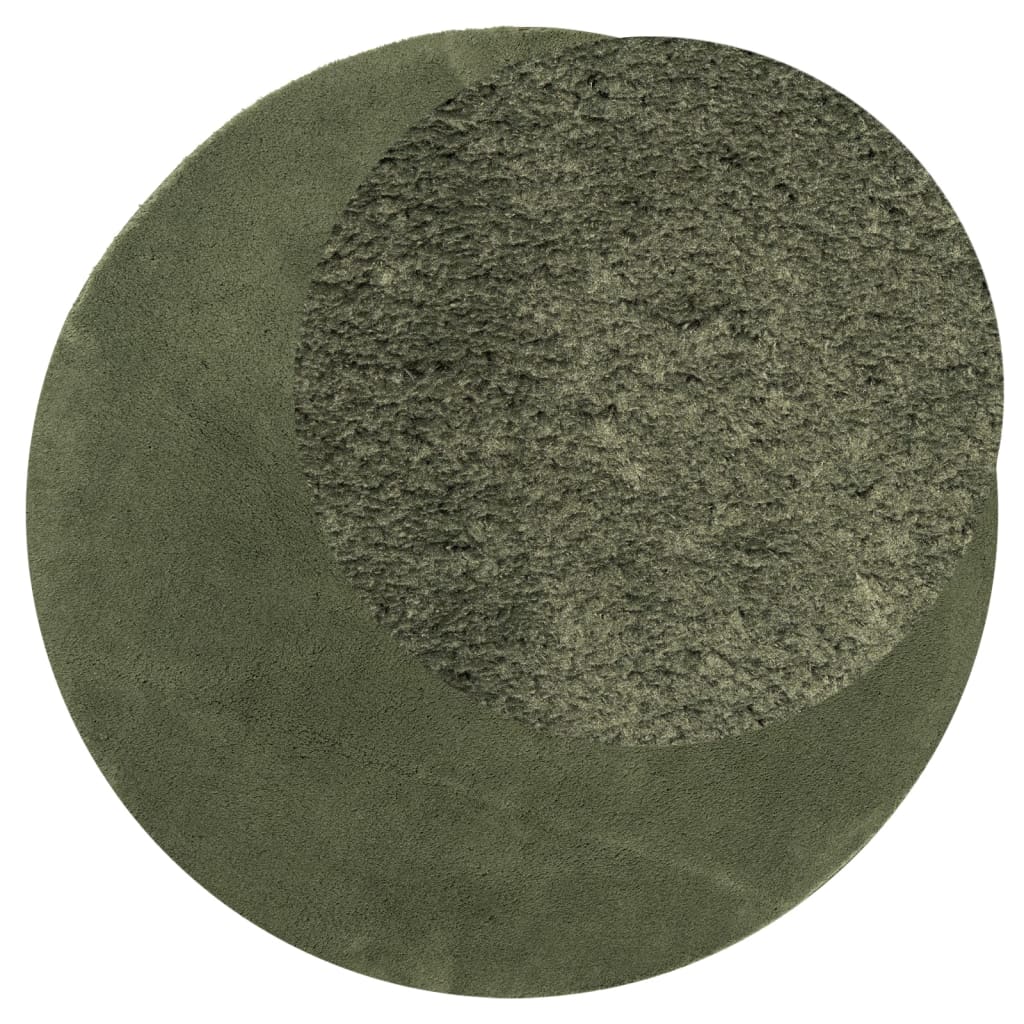 Rug HUARTE Short Pile Soft and Washable Forest Green Ø 120 cm