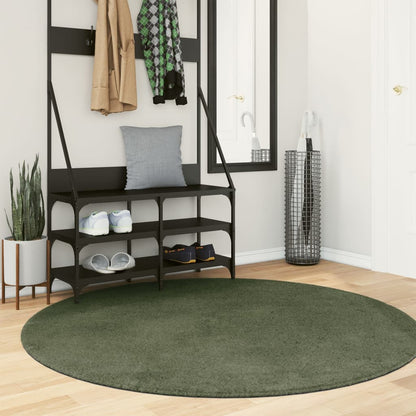 Rug HUARTE Short Pile Soft and Washable Forest Green Ø 160 cm