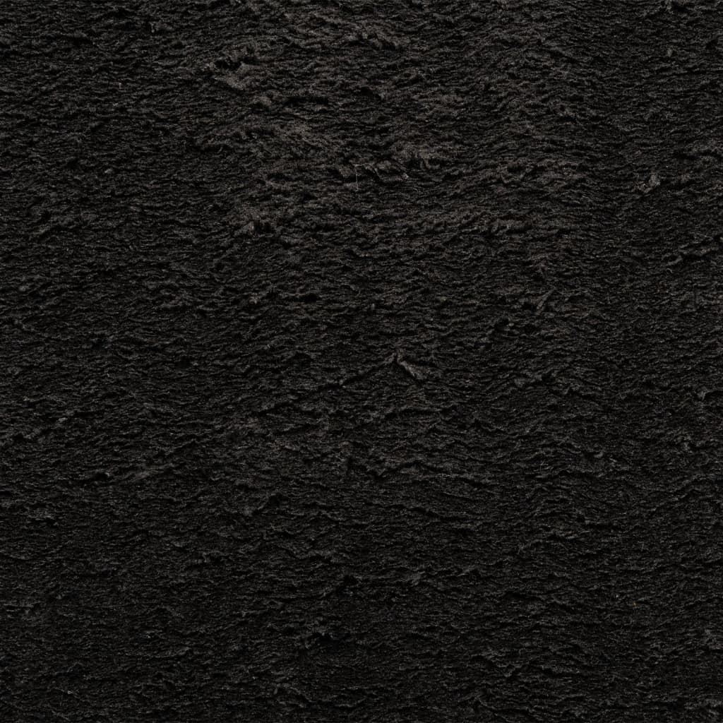 Rug HUARTE Short Pile Soft and Washable Black 240x240 cm