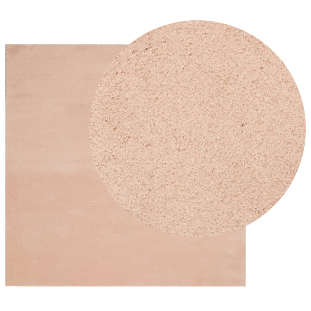 Rug HUARTE Short Pile Soft and Washable Blush 120x120 cm