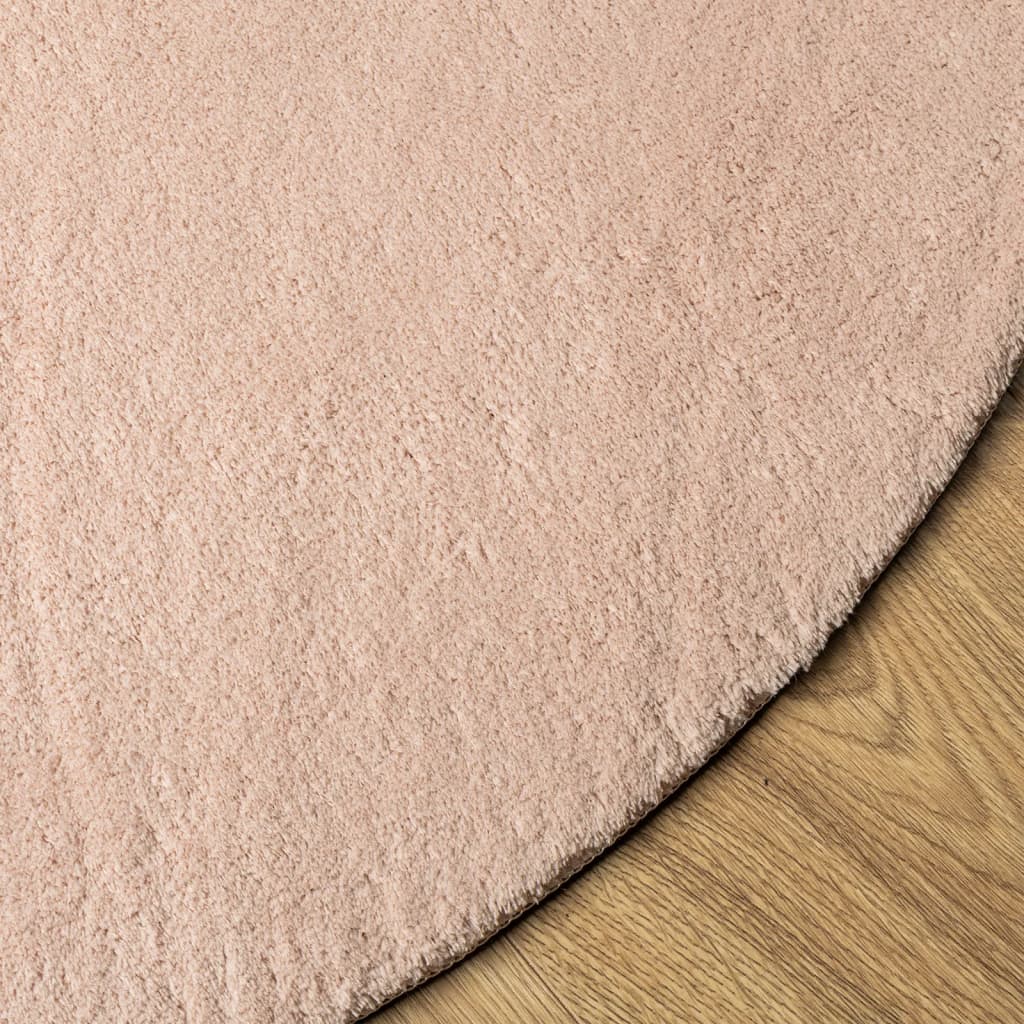 Rug HUARTE Short Pile Soft and Washable Blush Ø 160 cm