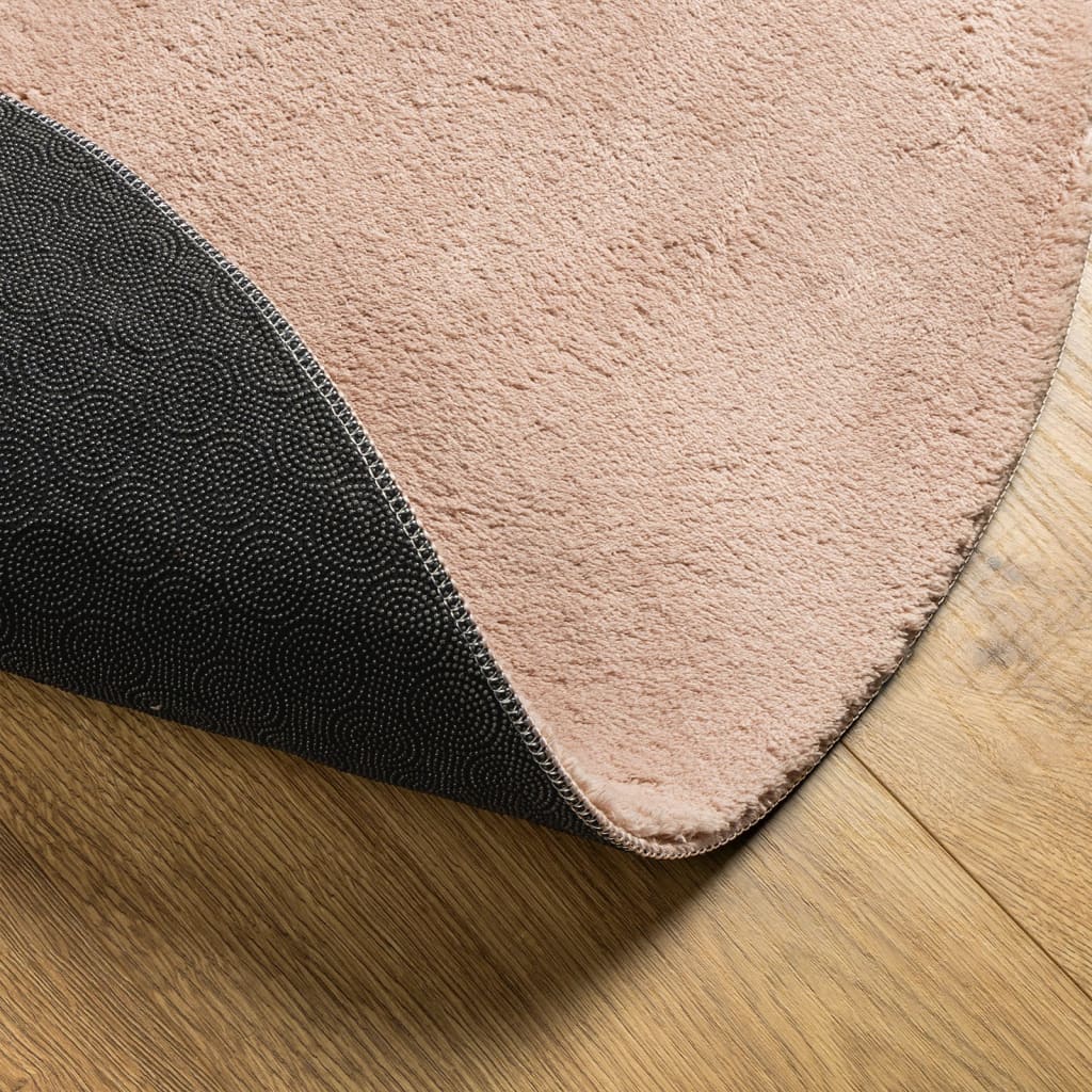 Rug HUARTE Short Pile Soft and Washable Blush Ø 160 cm