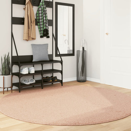 Rug HUARTE Short Pile Soft and Washable Blush Ø 200 cm