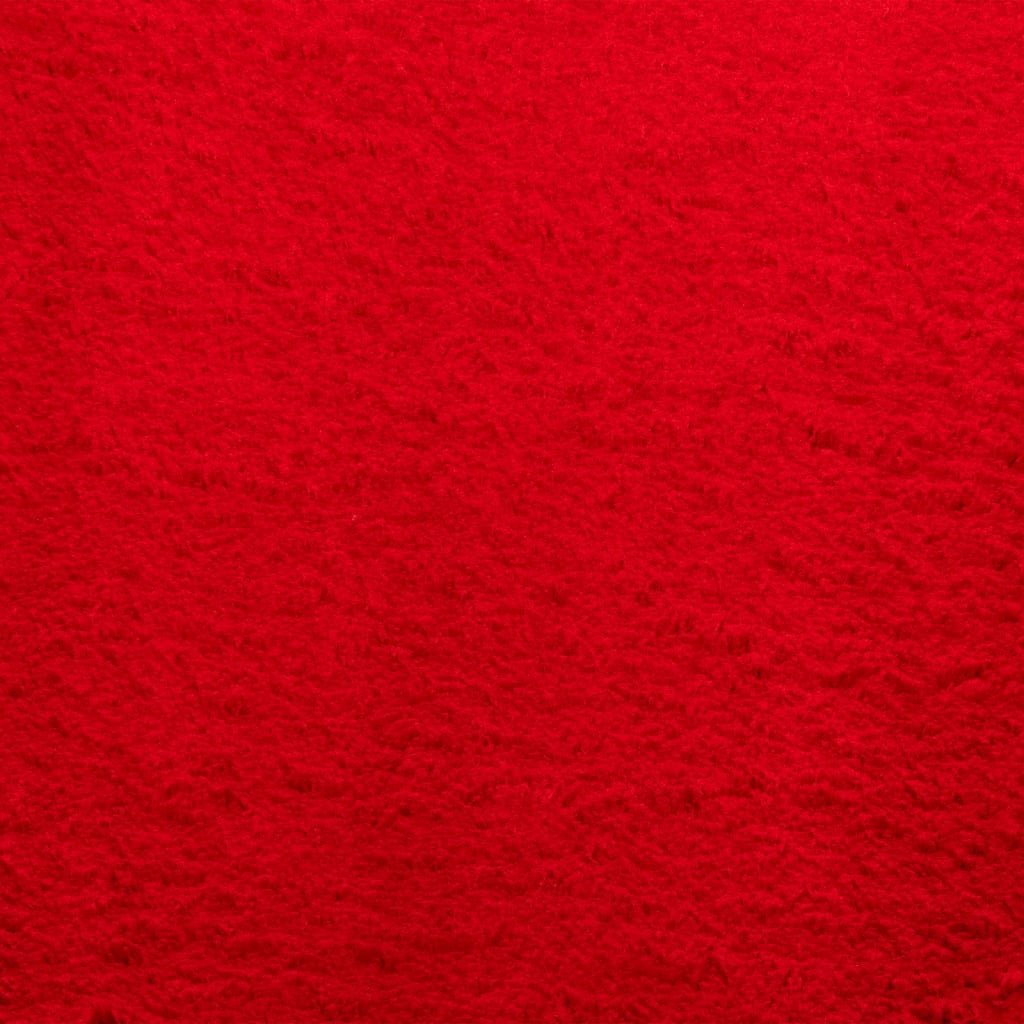 Rug HUARTE Short Pile Soft and Washable Red 200x200 cm