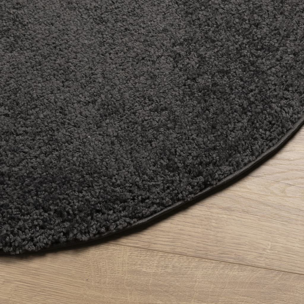 Shaggy Rug PAMPLONA High Pile Modern Anthracite Ø 280 cm