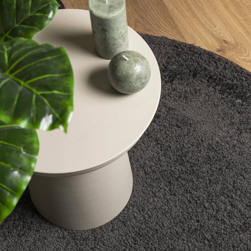 Shaggy Rug PAMPLONA High Pile Modern Anthracite Ø 280 cm