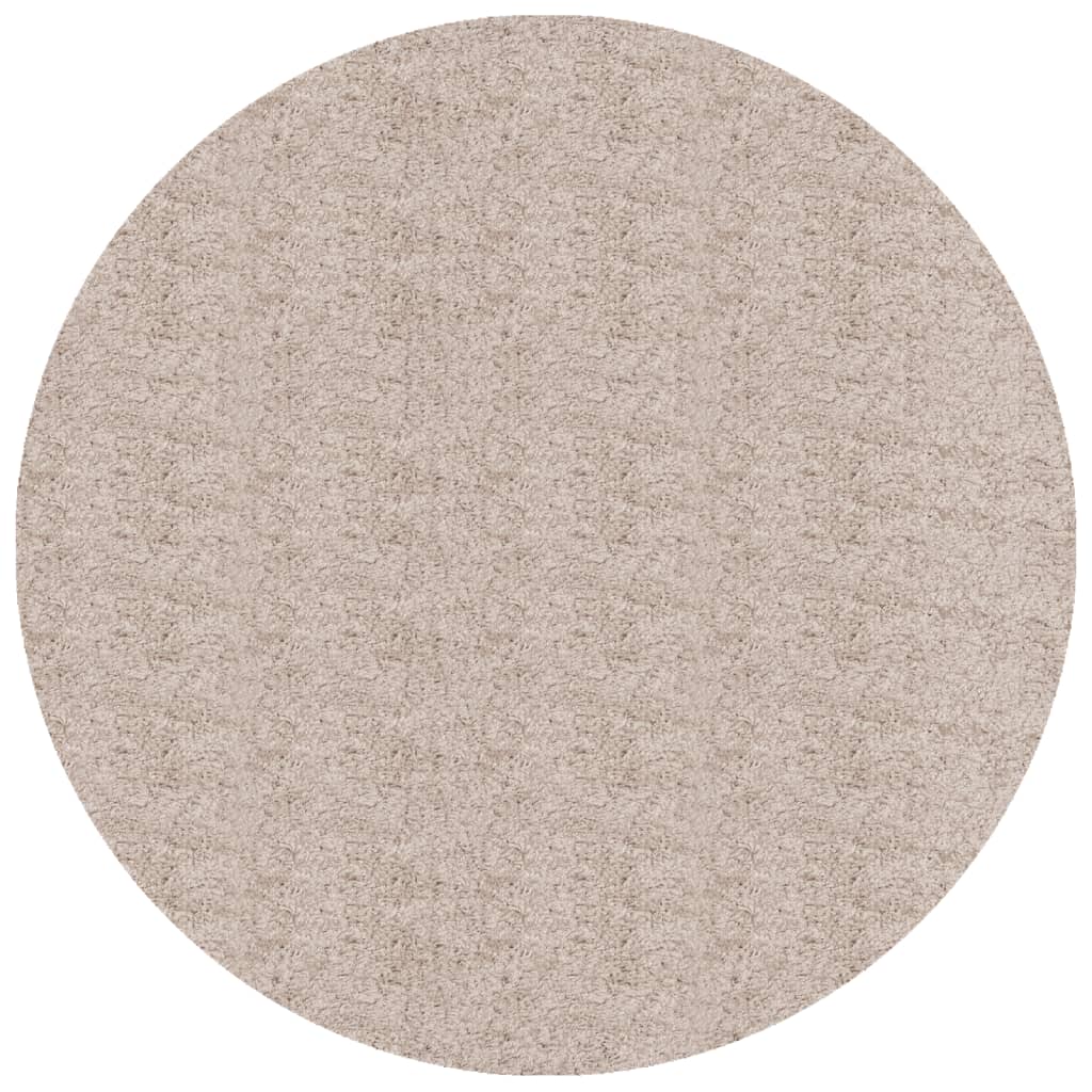 Shaggy Rug PAMPLONA High Pile Modern Beige Ø 80 cm