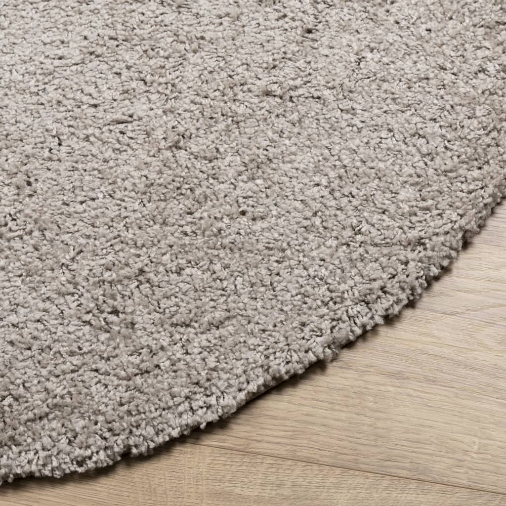 Shaggy Rug PAMPLONA High Pile Modern Beige Ø 80 cm