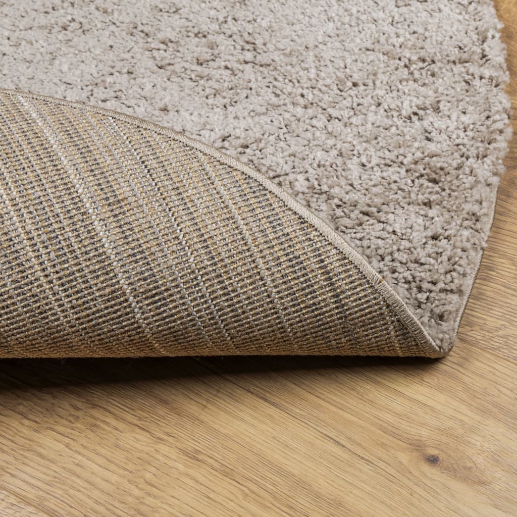 Shaggy Rug PAMPLONA High Pile Modern Beige Ø 80 cm