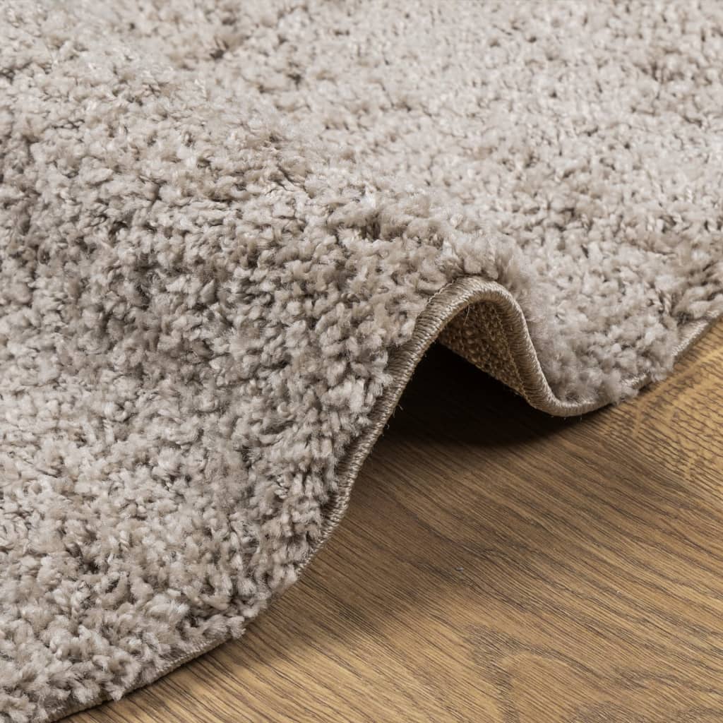 Shaggy Rug PAMPLONA High Pile Modern Beige Ø 80 cm