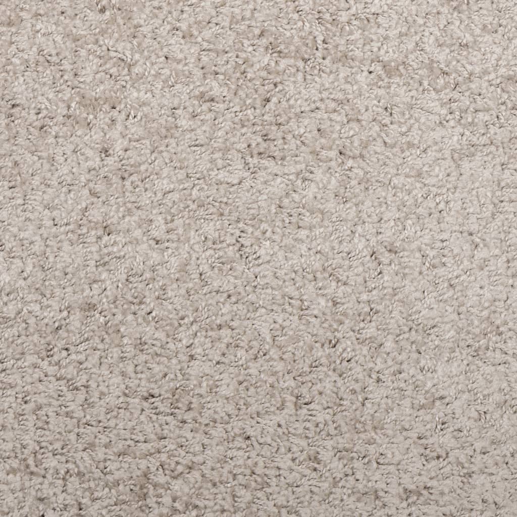 Shaggy Rug PAMPLONA High Pile Modern Beige Ø 80 cm