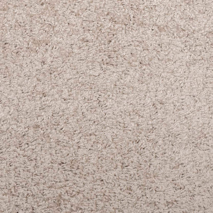 Shaggy Rug PAMPLONA High Pile Modern Beige Ø 80 cm