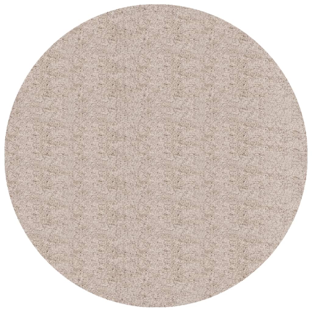 Shaggy Rug PAMPLONA High Pile Modern Beige Ø 200 cm