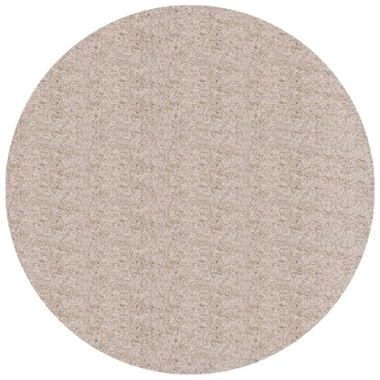 Shaggy Rug PAMPLONA High Pile Modern Beige Ø 200 cm