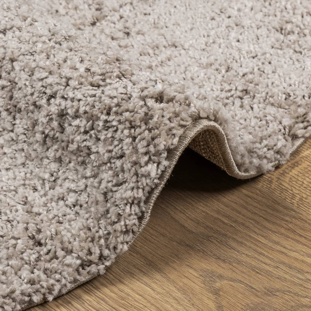 Shaggy Rug PAMPLONA High Pile Modern Beige Ø 200 cm