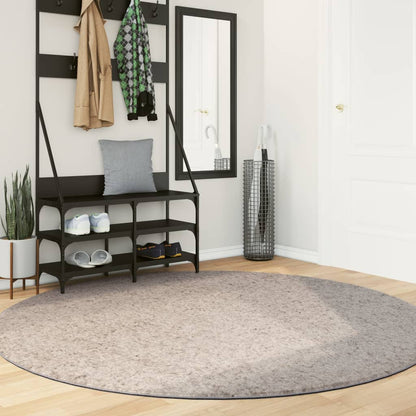 Shaggy Rug PAMPLONA High Pile Modern Beige Ø 200 cm