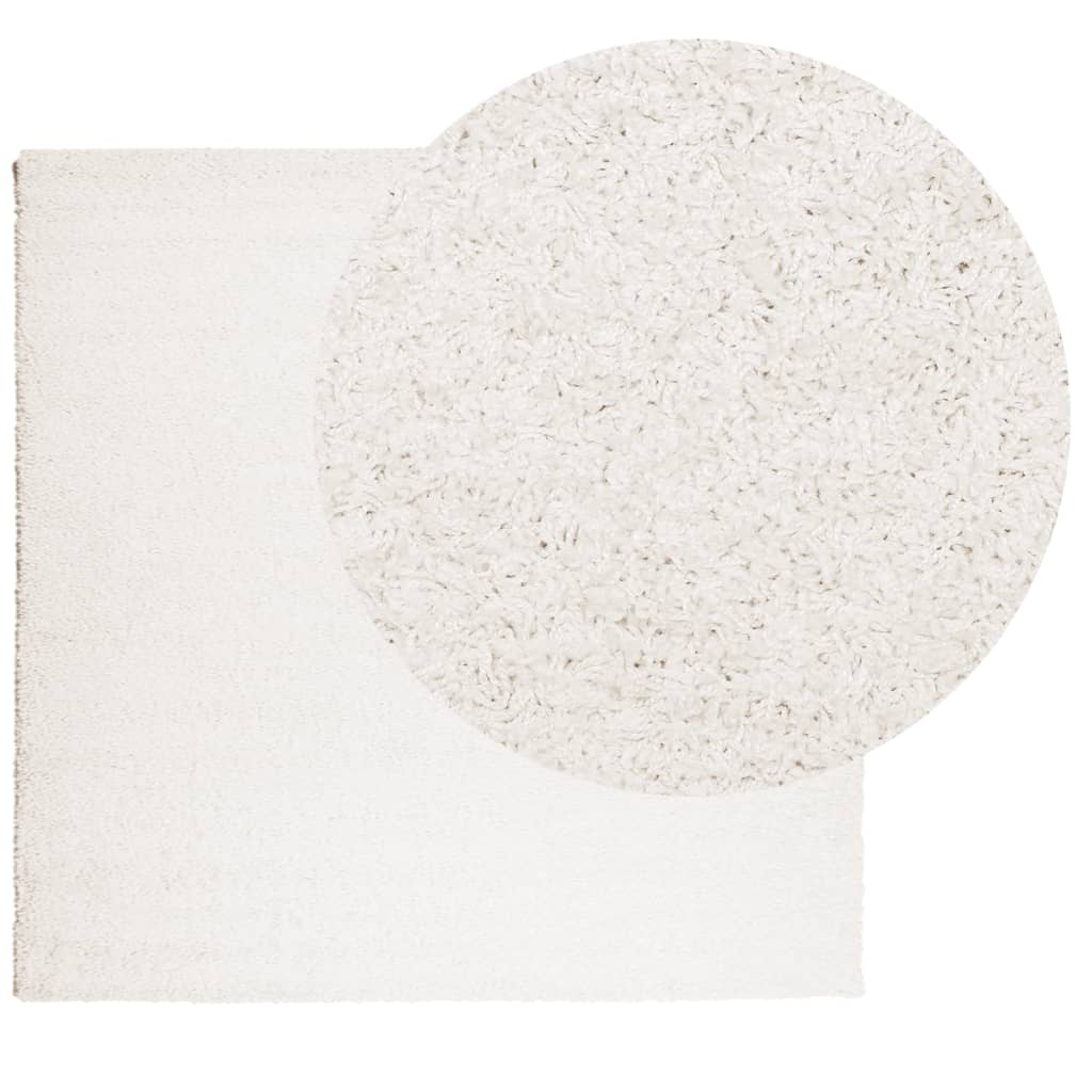 Shaggy Rug PAMPLONA High Pile Modern Cream 200x200 cm