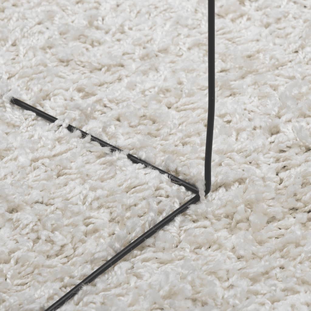 Shaggy Rug PAMPLONA High Pile Modern Cream 200x200 cm