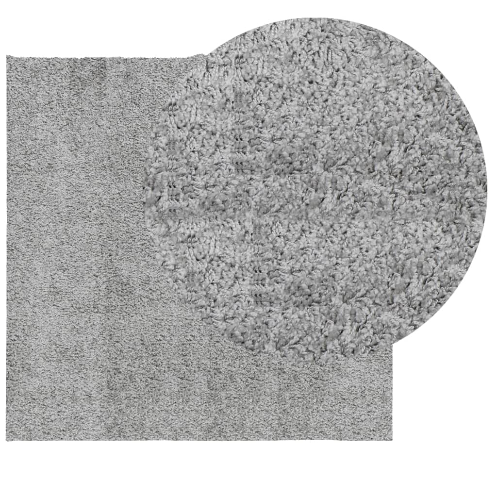 Shaggy Rug PAMPLONA High Pile Modern Grey 160x160 cm