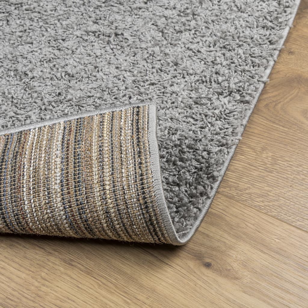 Shaggy Rug PAMPLONA High Pile Modern Grey 200x200 cm