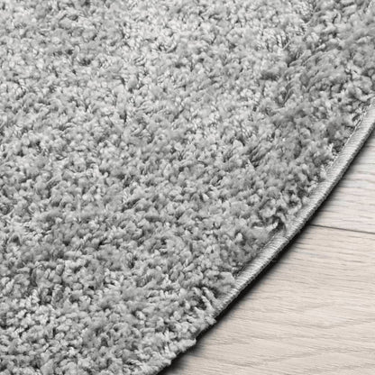 Shaggy Rug PAMPLONA High Pile Modern Grey Ø 100 cm