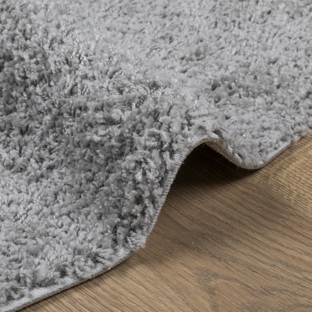 Shaggy Rug PAMPLONA High Pile Modern Grey Ø 100 cm