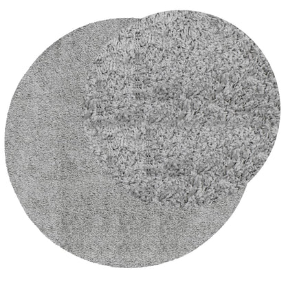 Shaggy Rug PAMPLONA High Pile Modern Grey Ø 240 cm