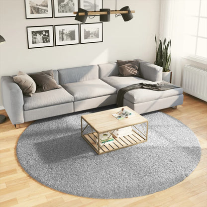 Shaggy Rug PAMPLONA High Pile Modern Grey Ø 240 cm