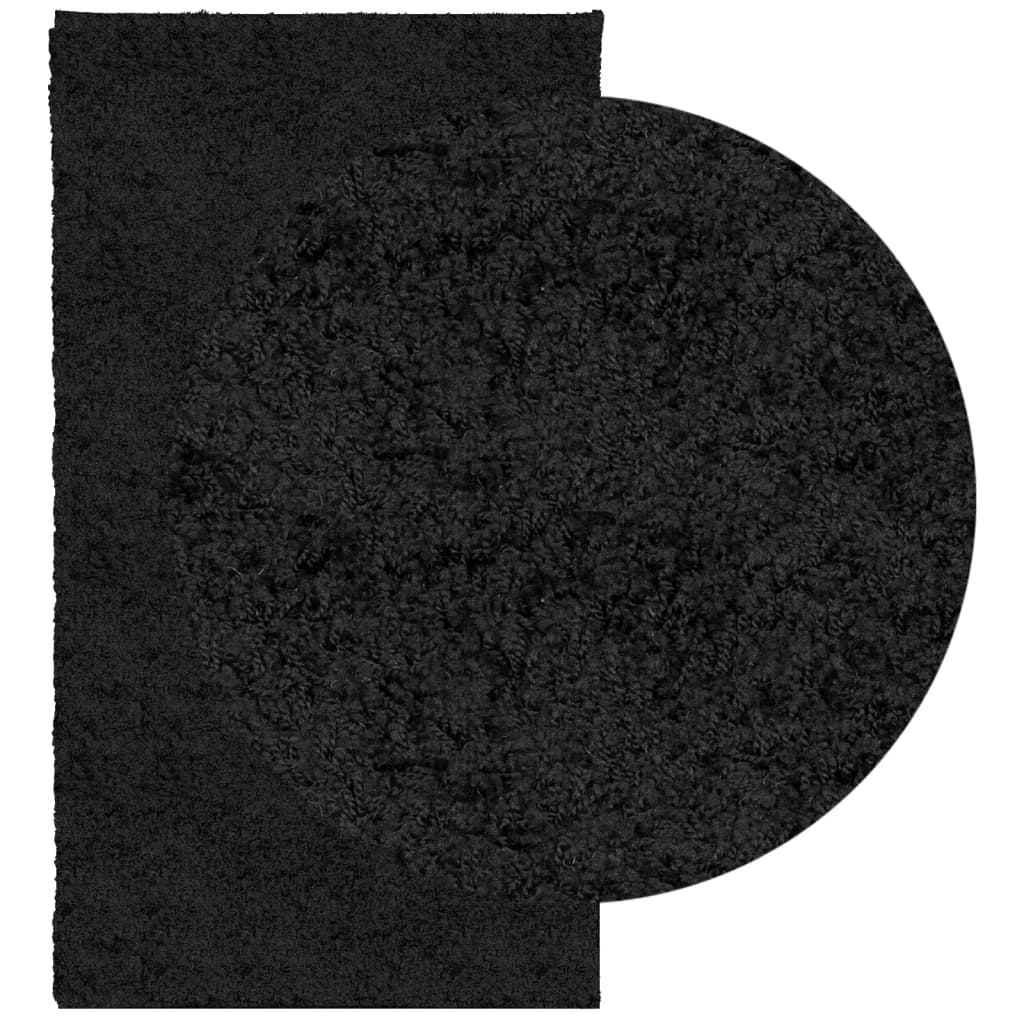 Shaggy Rug PAMPLONA High Pile Modern Black 60x110 cm