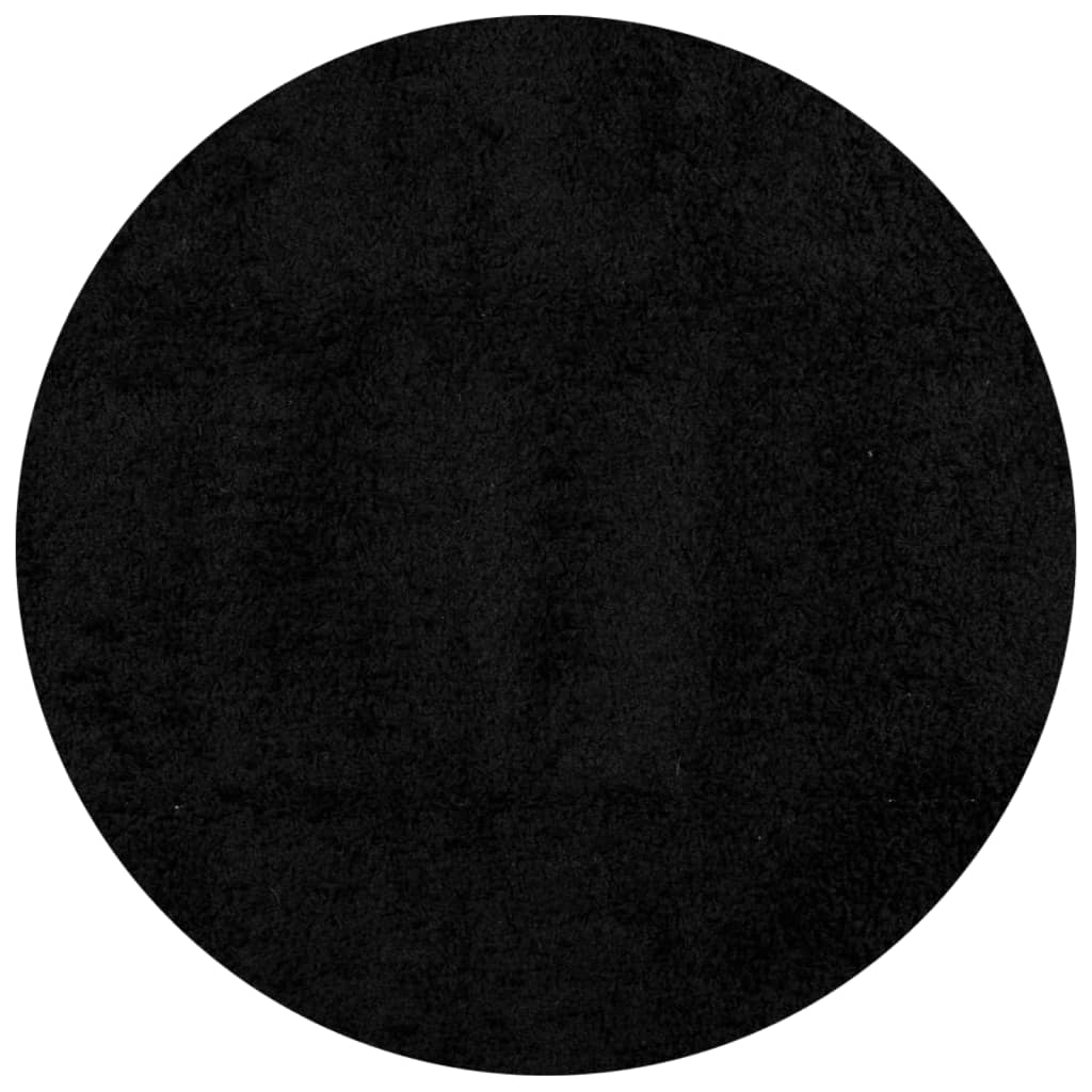 Shaggy Rug PAMPLONA High Pile Modern Black Ø 280 cm