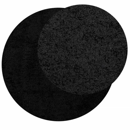 Shaggy Rug PAMPLONA High Pile Modern Black Ø 280 cm