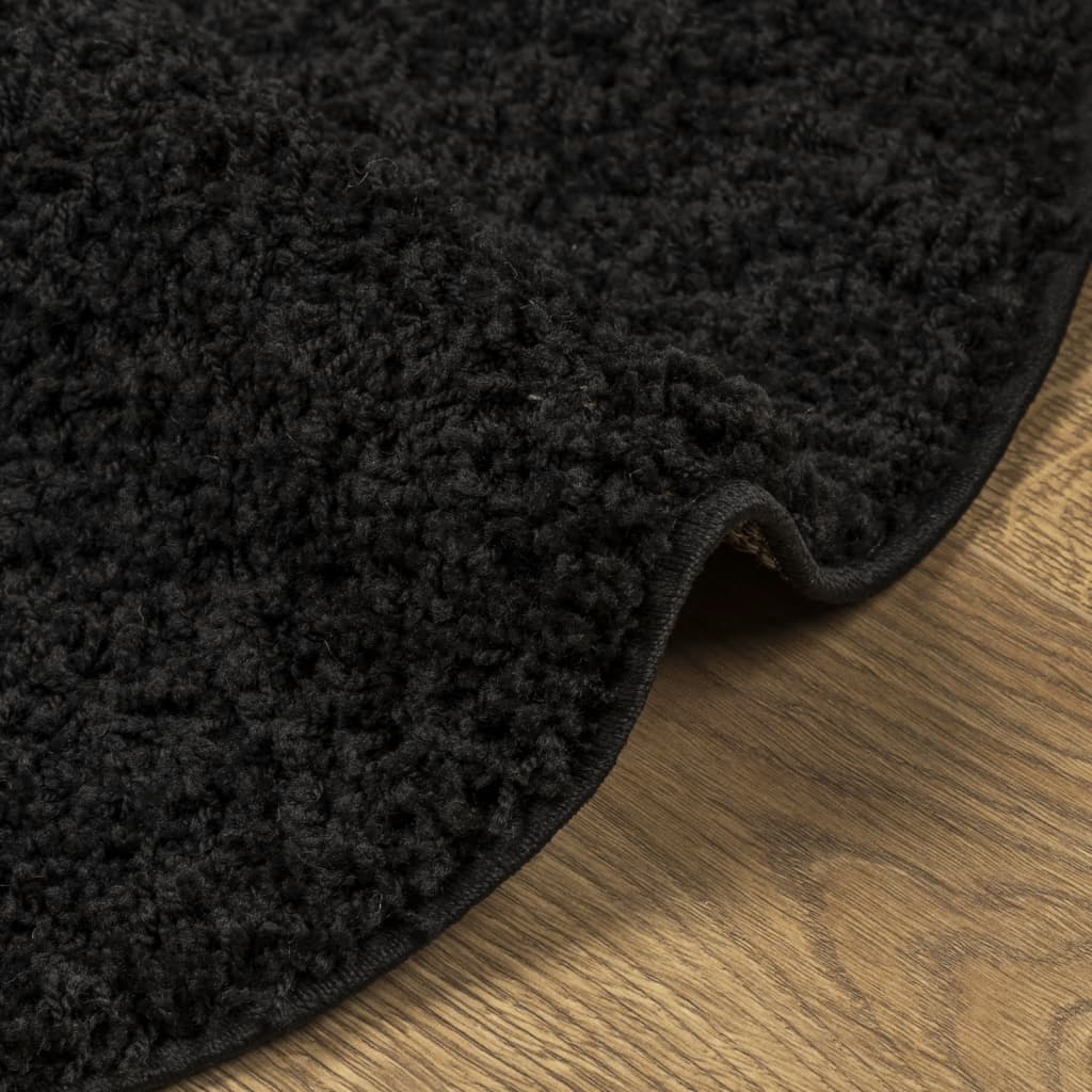 Shaggy Rug PAMPLONA High Pile Modern Black Ø 280 cm