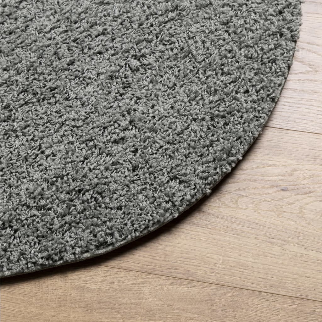 Shaggy Rug PAMPLONA High Pile Modern Green Ø 160 cm