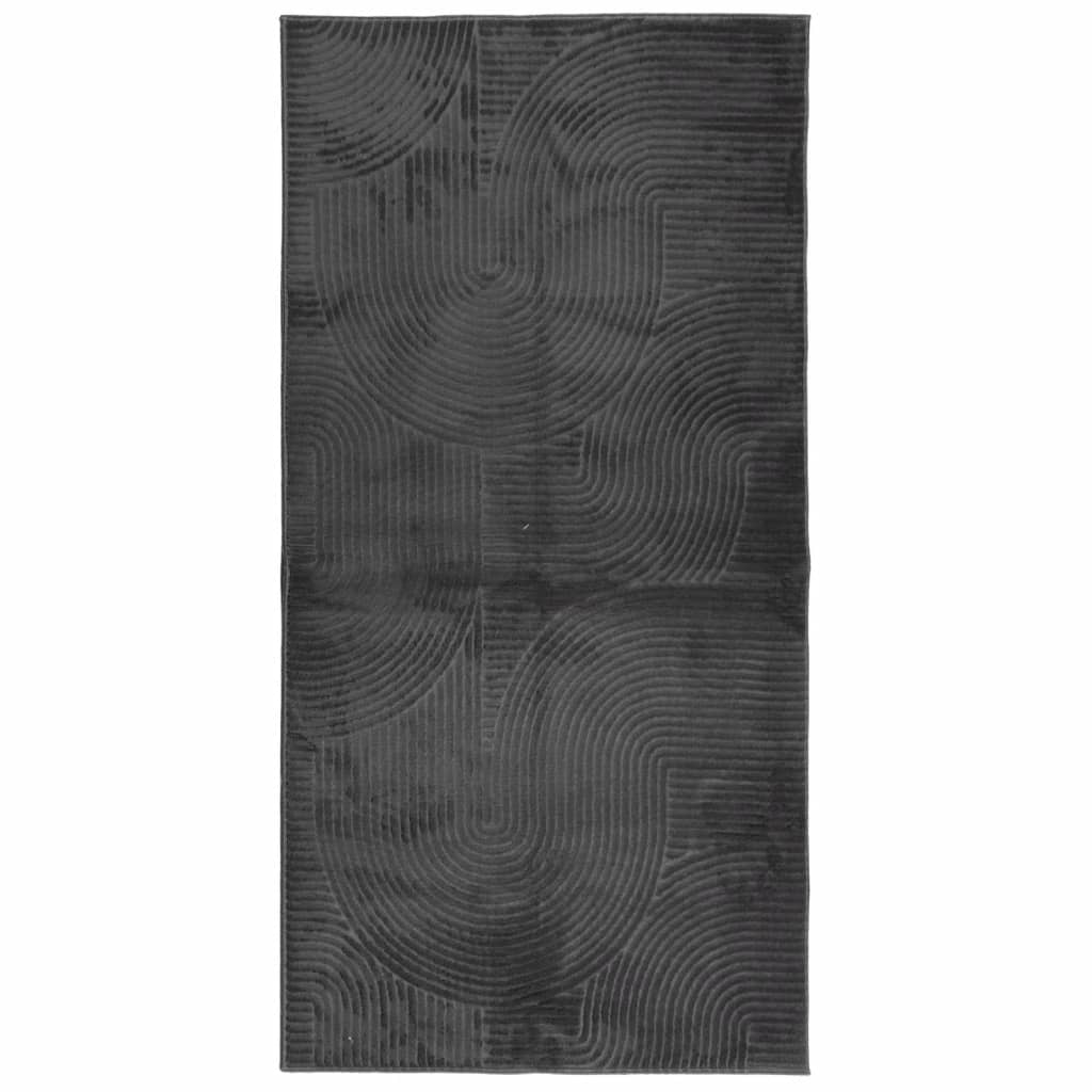 Rug IZA Short Pile Scandinavian Look Anthracite 100x200 cm