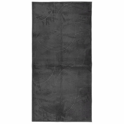 Rug IZA Short Pile Scandinavian Look Anthracite 100x200 cm