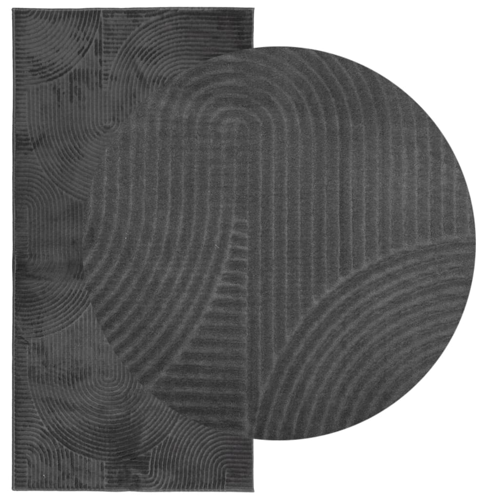 Rug IZA Short Pile Scandinavian Look Anthracite 100x200 cm