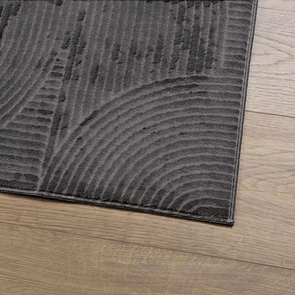 Rug IZA Short Pile Scandinavian Look Anthracite 100x200 cm