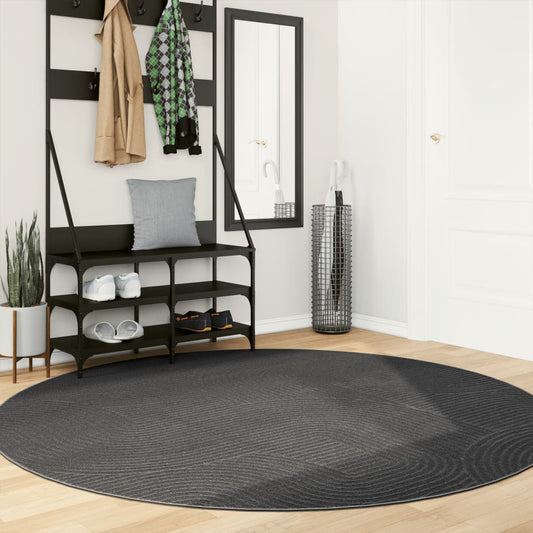 Rug IZA Short Pile Scandinavian Look Anthracite Ø 200 cm