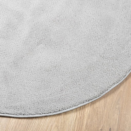 Rug OVIEDO Short Pile Grey Ø 80 cm