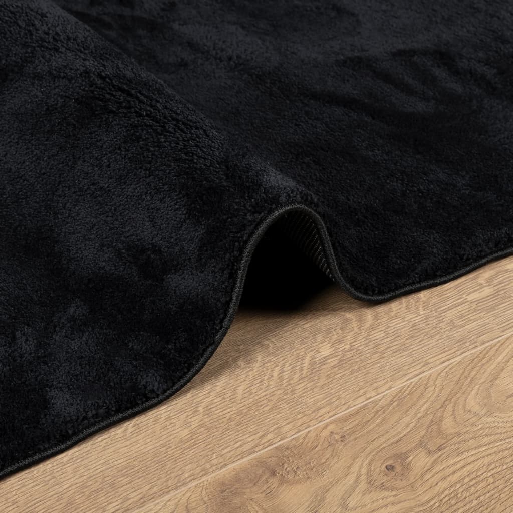 Rug OVIEDO Short Pile Black 200x280 cm