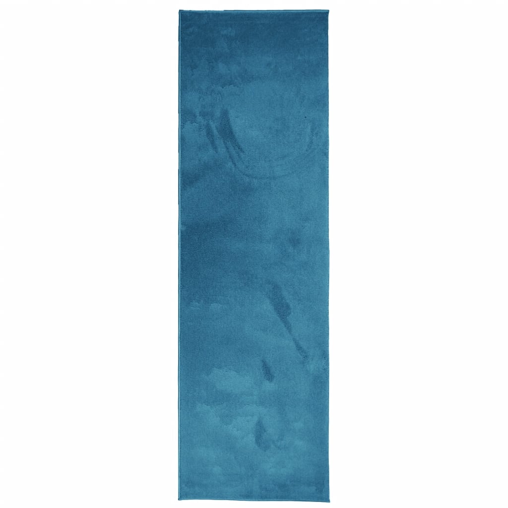 Rug OVIEDO Short Pile Turquoise 80x250 cm