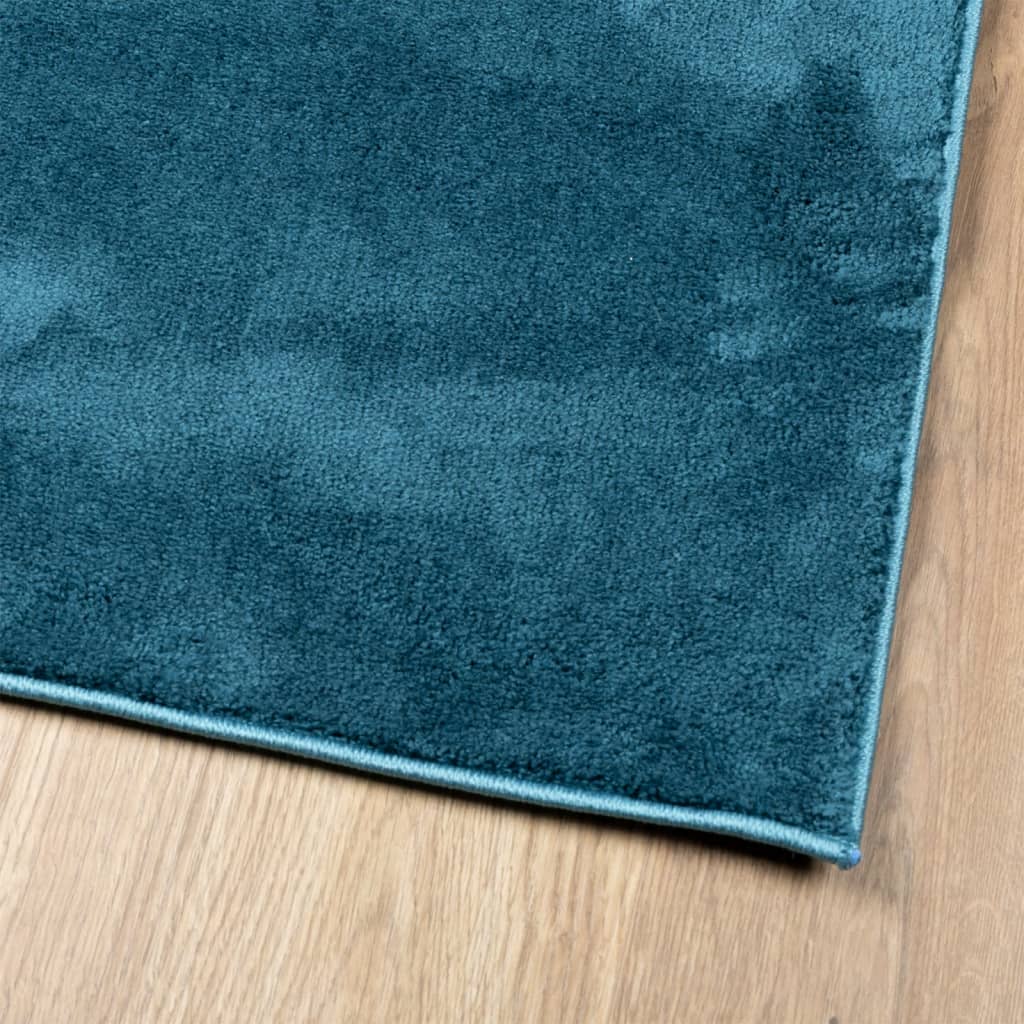 Rug OVIEDO Short Pile Turquoise 80x250 cm