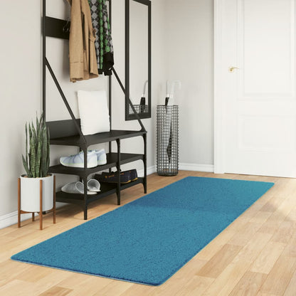 Rug OVIEDO Short Pile Turquoise 80x250 cm