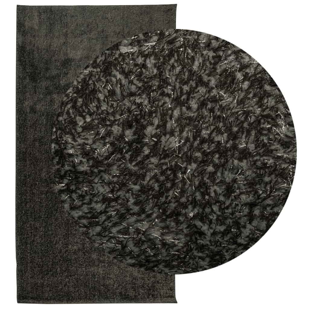 Rug ISTAN High Pile Shiny Look Anthracite 80x150 cm